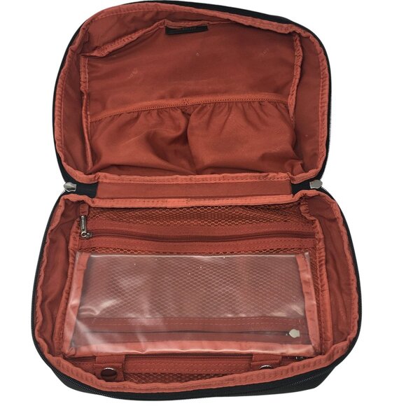 Delsey Paris Toiletry Hanging Make Up Cosmetics Bag Travel Case Black - Picture 10 of 16